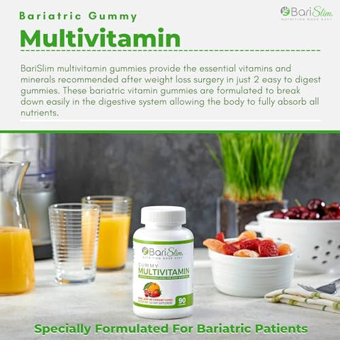 BariSlim - Gomas Multivitamínicas Mastigáveis para Bariátricos – Vitaminas em Goma Especialmente Formuladas para Pacientes Após Cirurgia de Perda de Peso – Fáceis de Digestão