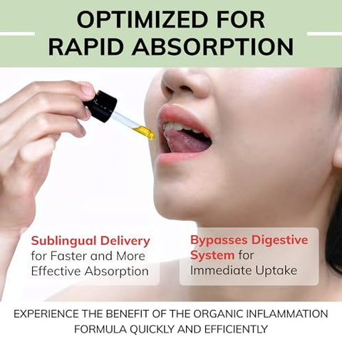 Fórmula Orgânica Avançada de Gotas Líquidas com Cúrcuma Concentrada, Boswellia, Gengibre, Pimenta Preta, Suporte Anti-inflamatório, 60ml - LIMELIGHT HERBALS