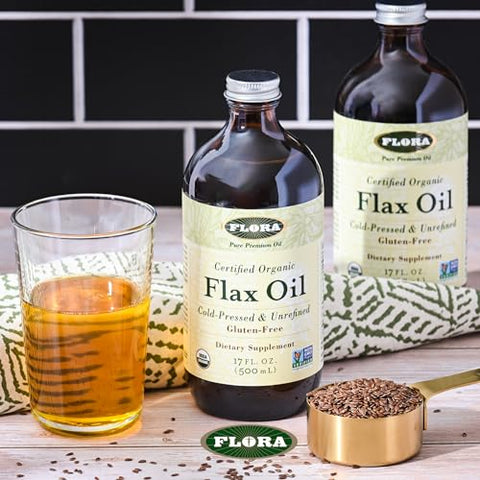 Óleo de Linhaça Orgânico Certificado Flora – Extraído a Frio – 100% Natural – 250ml