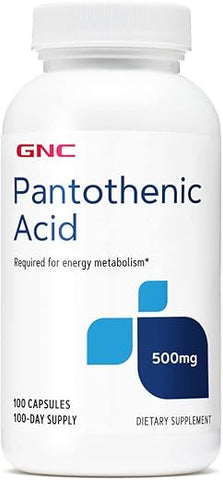 Ácido Pantotênico 500mg, 100 Cápsulas, Suporte no Metabolismo Energético - GNC