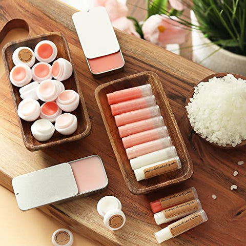 DilaBee - Kit para fazer bálsamo labial CraftZee – Kit de brilho labial DIY com base de cera de abelha natural, manteiga de karité, óleo de amêndoa doce, óleos essenciais, tubos e potes