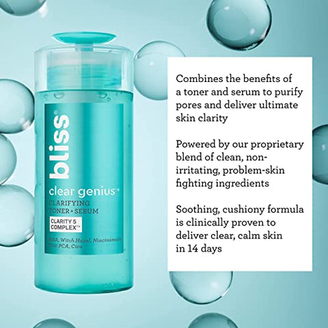 Clear Genius Tônico Clareador – 125ml – Purifica Poros, Tonifica, Acalma - Bliss