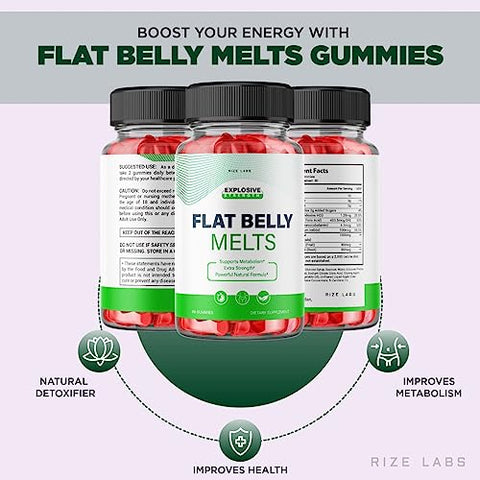 rize labs - (2 Pacotes) Gomas Keto Flat Belly Melts – Gomas Keto ACV Flat Belly Melts para Emagrecimento Avançado – Gomas Keto Flat Belly Melts com Vinagre de Maçã – Queima de Gordura Abdominal