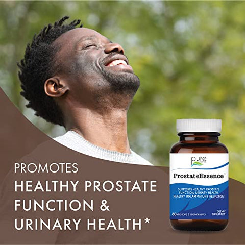 PURE ESSENCE LABS - Pure Essence Labs Prostate Essence com Vitamina D3, Selênio, Zinco e Mais – Vitaminas Masculinas e Suplemento Herbal para a Saúde da Próstata com Beta Sitosterol – 60 Cápsulas para Homens