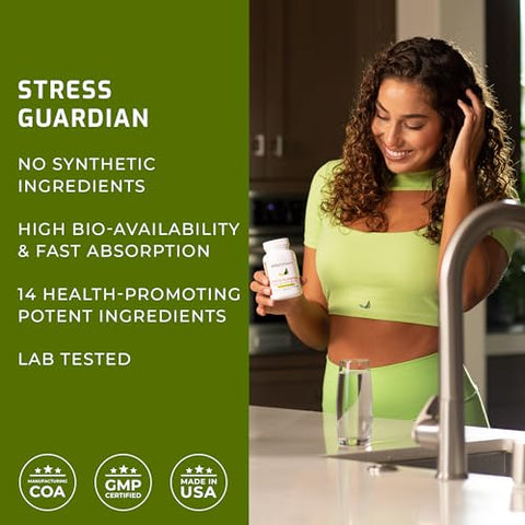 Stress Guardian – Cápsulas para Alívio do Estresse – Suporte ao Descanso – 90 Cápsulas - BiOptimizers