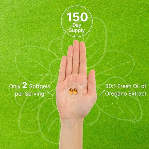 DEAL SUPPLEMENT - Óleo de Orégano em Cápsulas com Óleo de Semente Negra – 9.000mg por Porção, 300 Cápsulas – Extrato 30:1, Carvacrol Ativo
