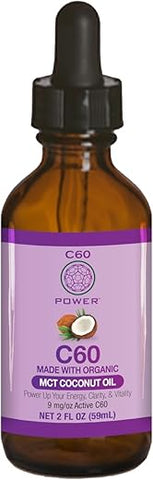 C60 Purple Power - C60 Power – Óleo de Coco MCT Orgânico 60 Cápsulas – 99,99% de Carbono Fullerenos Puros – Melhore a Função Mitocondrial
