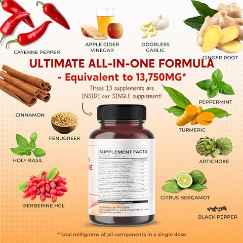 PEAKPURY - Cayenne Pepper 8000mg + Ginger 3000mg + Turmeric 2500mg + Berberine 2500mg – Suporte à Digestão e Saúde Intestinal – Fabricado nos EUA