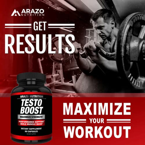 TestoBoost Test Booster – Potente para Aumento de Testosterona - Arazo Nutrition