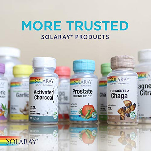 SOLARAY - Solaray Chaga Mushroom Fermentado 500 mg | Suporte à Função Imunológica Saudável | 30 Porções | 60 VegCaps