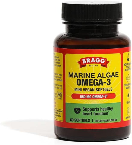 Ômega 3 Vegano – Alga Marinha Sustentável – Suporte para Cérebro e Olhos - Bragg