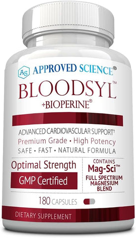 Bloodsyl – Suporte para Pressão Arterial e Colesterol – Hawthorne, Magnésio, BioPerine – 180 Cápsulas Veganas Amigáveis – Fornecimento de 3 Meses - Approved Science
