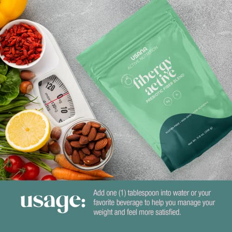 Fibergy Active – Fibra Prebiótica para Saúde Intestinal – Sem Transgênicos – Sem Glúten – Baixo Índice Glicêmico – 336g – 28 Porções - USANA