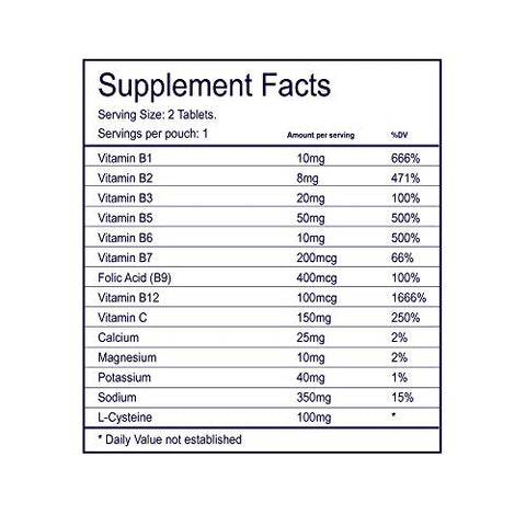Vitaminas Eletrolíticas – Comprimidos Portáteis de Eletrolitos sem Açúcar – Sem Sabor Desagradável – para Esportes, Vida Noturna, Jetlag, 5 Eletrolitos Essenciais 9 Vitaminas - Brode
