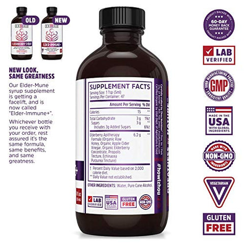 ZHOU - Zhou Nutrition Xarope de Sabugueiro, Impulsionador do Sistema Imunológico com Xarope de Sabugueiro Orgânico, Mel Cru Vinagre de Maçã, 8 fl oz (236 ml)