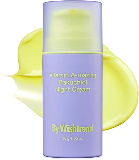 Creme Noturno Retinal Bakuchiol Vitamin A-mazing, Alternativa Coreana ao Retinol, Antienvelhecimento, Suavização da Pele, Refinamento dos Poros, Anti-Rugas, Pele Sensível 30g - BY WISHTREND