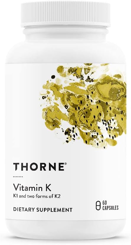 Vitamina K (Anteriormente 3-K Completo) – Vitaminas K1 e K2 (como MK-4 e MK-7) – Suporte para ossos fortes – 60 Cápsulas - THORNE