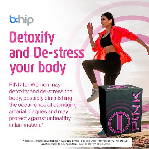 bhip - bHIP Pink: Energético em Pó para Mulheres – 30 Sachês. Suplemento Energético Natural para Mulheres. Mistura em Pó Energética com Ingredientes Naturais, Ideal para a Mulher Moderna