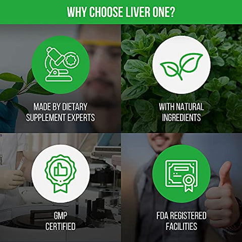 Balance ONE - Liver One Supplements – 10 Ingredientes Naturais – Cardo Mariano, Molibdênio, Dente-de-leão, Alcachofra – Vegano, Não-OGM – Fornecimento de 30 Dias