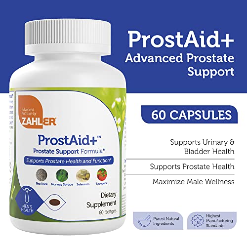 ProstAid – Suplemento de Próstata para Homens com Licopeno | 60 cápsulas | 100% Natural - Zahler