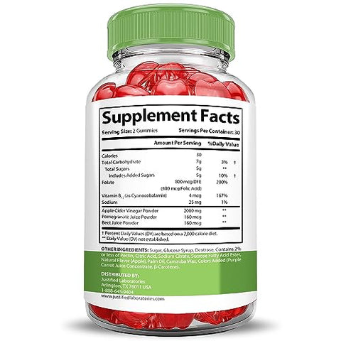 Justified Laboratories - (2 Pacotes) Gomas Slimlife Evolution Keto ACV Extreme 2000MG – Gomas Slim Life Evolution Keto Slimlife Keto Gummy Vinagre de Maçã Formulado com Suco de Romã e Beterraba – 2000MG – 60 g