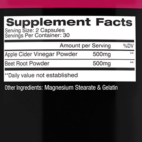 Cápsulas de Vinagre de Maçã com Beterraba, Detox e Estimulante de Energia (2 Frascos) - Angry Supplements