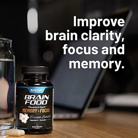 Brain Booster – Suplemento Nootrópico para Memória e Foco | 60 Cápsulas | Aumente sua Concentração e Desempenho Cognitivo - Snap Supplements