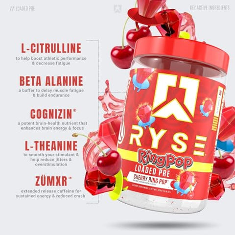 RYSE Up Supplements - Ryse Loaded Pré-Treino em Pó para Homens – Energia e Desempenho Máximo