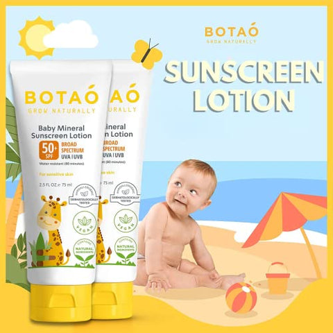 BOTAO - Protetor Solar Mineral para Bebês com Pele Sensível – Kit com 2 Unidades