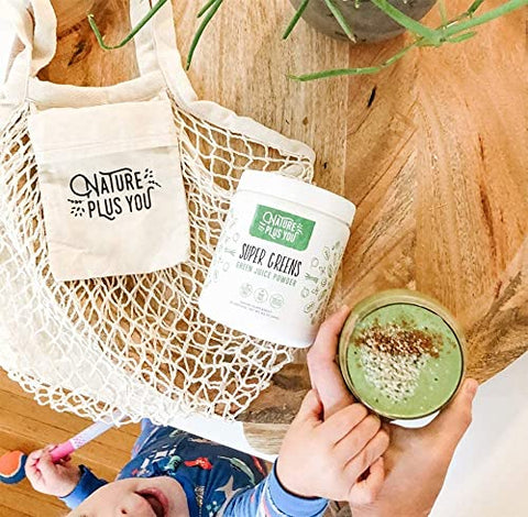 TruBaio - Super Greens em Pó Orgânico: Suplemento Não-OGM com Spirulina, Alfafa, Espinafre, Probióticos, Fibra e Enzimas Digestivas – Sem Adoçantes Artificiais – 30 Porções