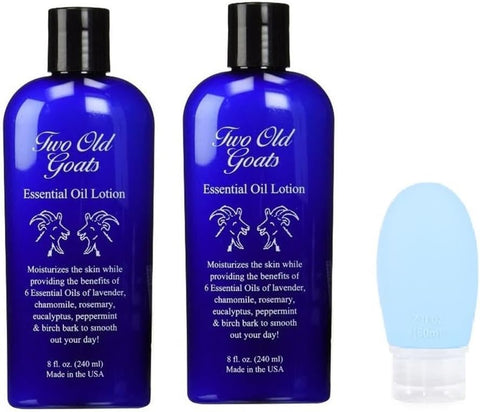 Loção Two Old Goats 240ml (pacote com 2) – com Frasco de Viagem Exclusivo