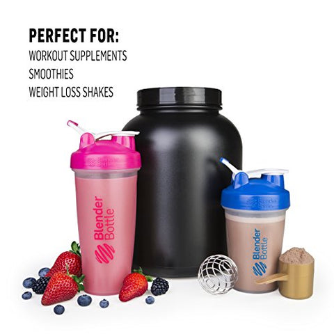 Classic Shaker Bottle 28-Ounce (2 Unidades), Cinza Pedra – Ideal para Shake de Proteína e Pré-Treino – Marca BlenderBottle - BlenderBottle