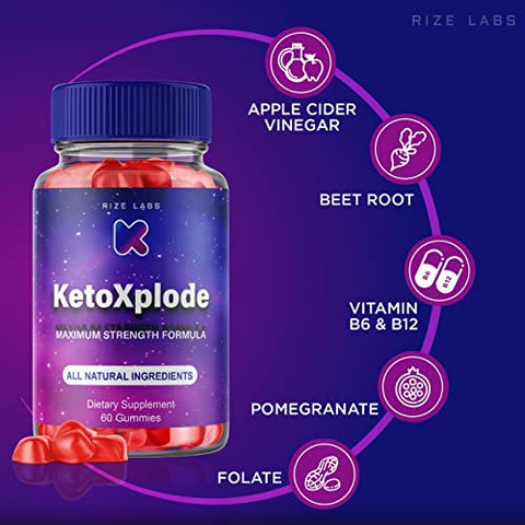 rize labs - (3 Pacotes) Gomas KetoXplode Keto – Gomas Keto Xplode Keto com Vinagre de Maçã para Perda de Peso Avançada – Gomas KetoXplode Keto com Vinagre de Maçã para Queima de Gordura Abdominal Extra Forte