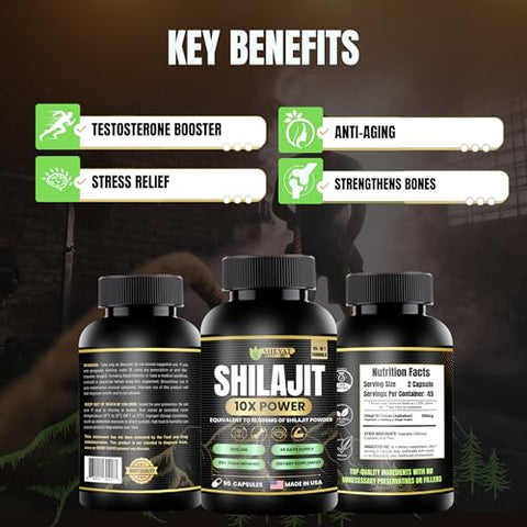 SHEVAT VITAMINS - Shilajit Capsules 22000mg – 85 Minerais Traço para Energia – Marca em Destaque
