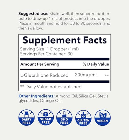 Nanoceutical Solutions - Nano Glutationa Líquida de Grau Farmacêutico | Suplemento de Glutationa em Gotas | Absorção Ultraeficiente, Até 8 Vezes Maior Que a Glutationa |
