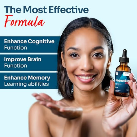 HERBANA MANUFACTURING - Triple Complex Magnesium 120 ml Liquid Drops – Avançado Complexo de Magnésio Citrato, Glicinato, L-treonato com Vitaminas B6, D, C – Alta Potência 100% Absorção – Família