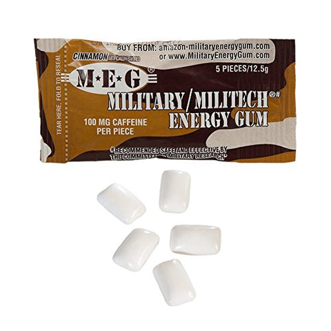 Goma Energética Militar | 100mg de Cafeína por Unidade Aumenta Energia Melhora Desempenho Físico Vários Sabores de Menta Ártica, Hortelã - MEG