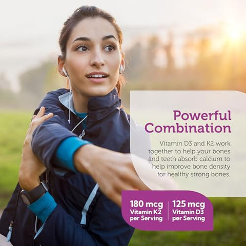 Vitamina D3 5000 IU K2 – Fórmula Avançada de Vitamina D3 K2 – Densidade Óssea - Zahler