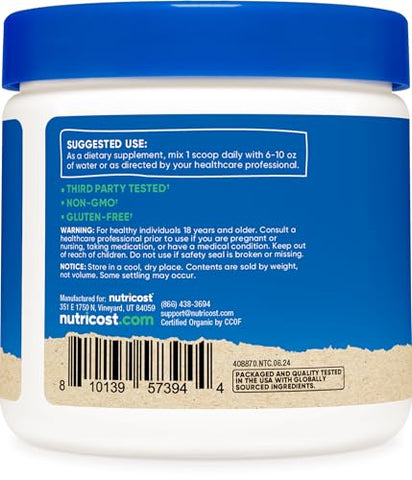 Leite de Cardo Orgânico (Silybum Marianum) 240 ml por Recipiente (Sem Sabor) – Livre de Transgênicos, Sem Glúten - Nutricost