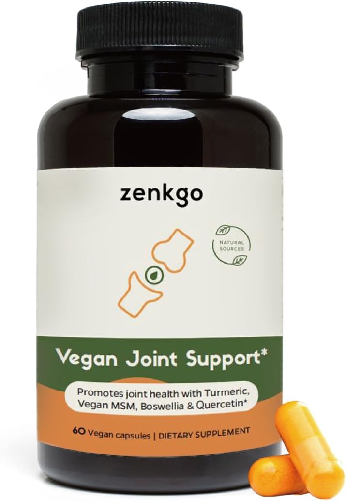 Zenkgo - Turmeric, MSM Vegano, Boswellia, Quercetina – Suplemento Vegano para Suporte Articular, Promove Mobilidade Articular