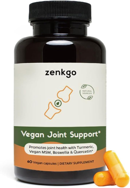 Zenkgo - Turmeric, MSM Vegano, Boswellia, Quercetina – Suplemento Vegano para Suporte Articular, Promove Mobilidade Articular