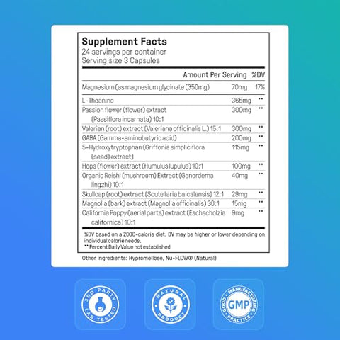 Deep Sleep Mode – Fórmula 3 em 1 Não Viciante para um Sono Perfeito de 7-9 Horas. Melhora o Sono, Sono Mais Profundo, Menos Despertares. Calma o Sistema Nervoso para um Melhor Descanso - Happy Mammoth