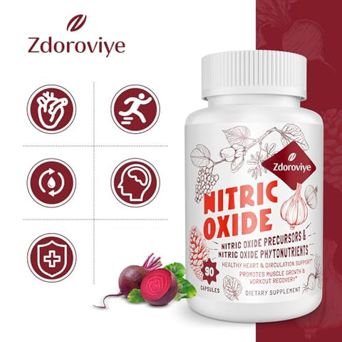 Zdoroviye - Suplemento de Óxido Nítrico para Homens, Precursor de Óxido Nítrico – Marca em Destaque