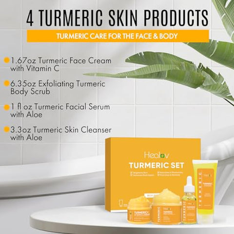 Healov - Conjunto de Cuidados com a Pele de Açafrão – Produtos de Cuidados com a Pele de Açafrão Iluminadores