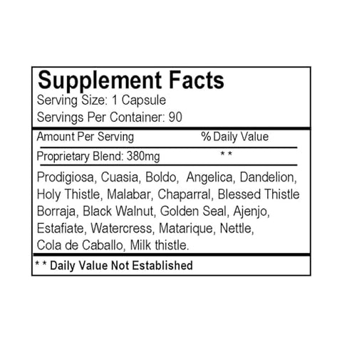 Herb Emporium - Fórmula #15 Yerbas Amargas (Suporte ao Fígado) 90 Cápsulas (760 mg) Herbal para Suporte ao Fígado (Pacote de 1)