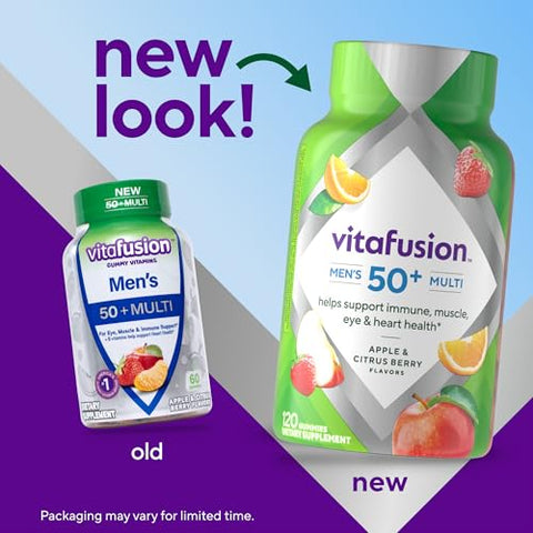 Men’s 50 Multivitamínico Diário em Gomas, 120 Unidades – Marca Vitafusion - Vitafusion