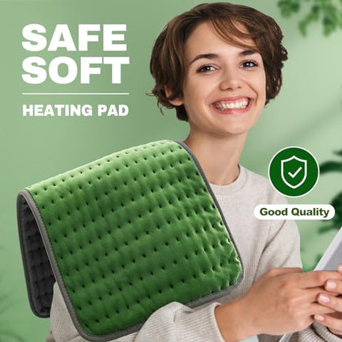 MIKRALE - Aquecedor Elétrico para Alívio de Dor nas Costas, Pescoço e Ombros, Almofadas Térmicas com 6 Configurações de Calor, Desligamento Automático, Opções de Calor Úmido e Seco, Lavável em Máquina, 12″ x 24