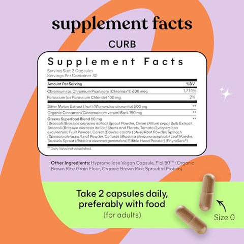 Curb – Controle de Peso, Redução de Carboidratos, Suporte ao Metabolismo, Picolinato de Cromo Clinicamente Estudado, Melão Amargo, Canela do Ceilão - Lemme