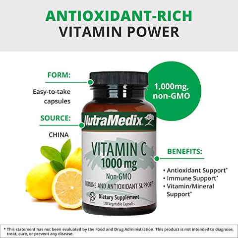 Vitamina C 1000mg – Suporte Imunológico com Antioxidantes - NutraMedix
